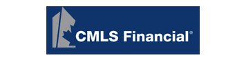 CMLS Financial logo featuring a stylized geometric design in grey next to the company name in white text on a dark blue background.