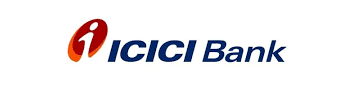 ICICI Bank logo featuring a stylized red and orange icon next to the text "ICICI Bank" in blue font on a white background.