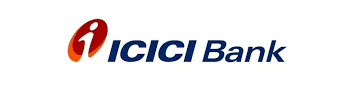 ICICI Bank logo featuring a stylized red and orange icon next to the text "ICICI Bank" in blue font on a white background.